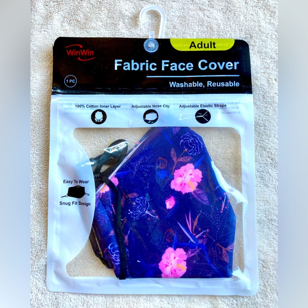 WinWin Fabric Washable Reusable Adult Floral Face Mask NEW